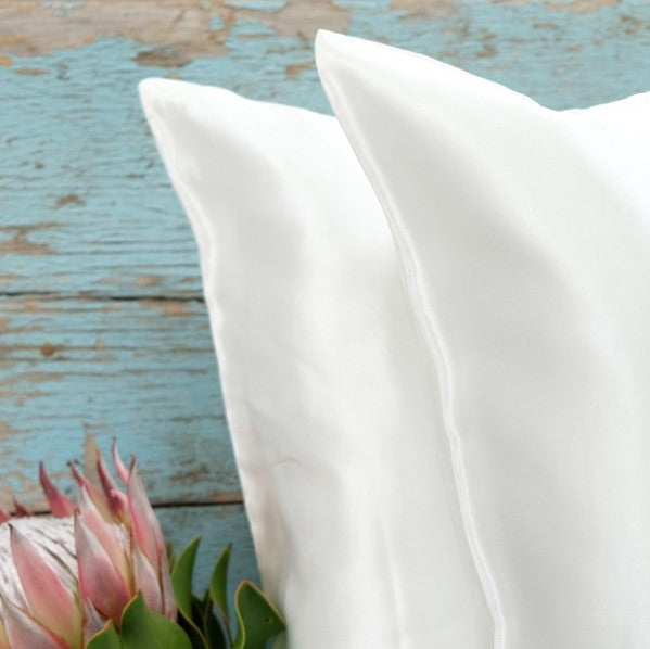 Pillows with silk casing